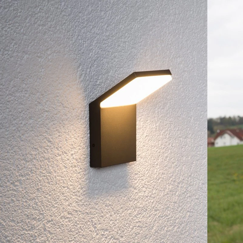 Lucande Nevio LED Buitenwandlamp - Antraciet - 17 cm