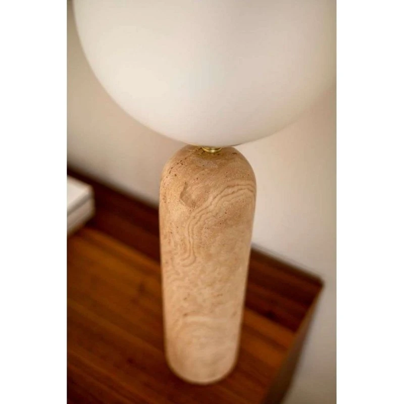 Globen Lighting Torrano tafellamp - Travertijn & Glas
