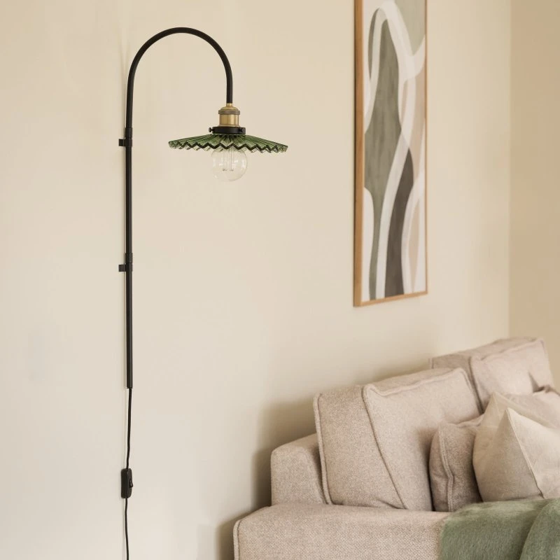 Globen Lighting Cobbler 75 wandlamp - Groen glas & zwart