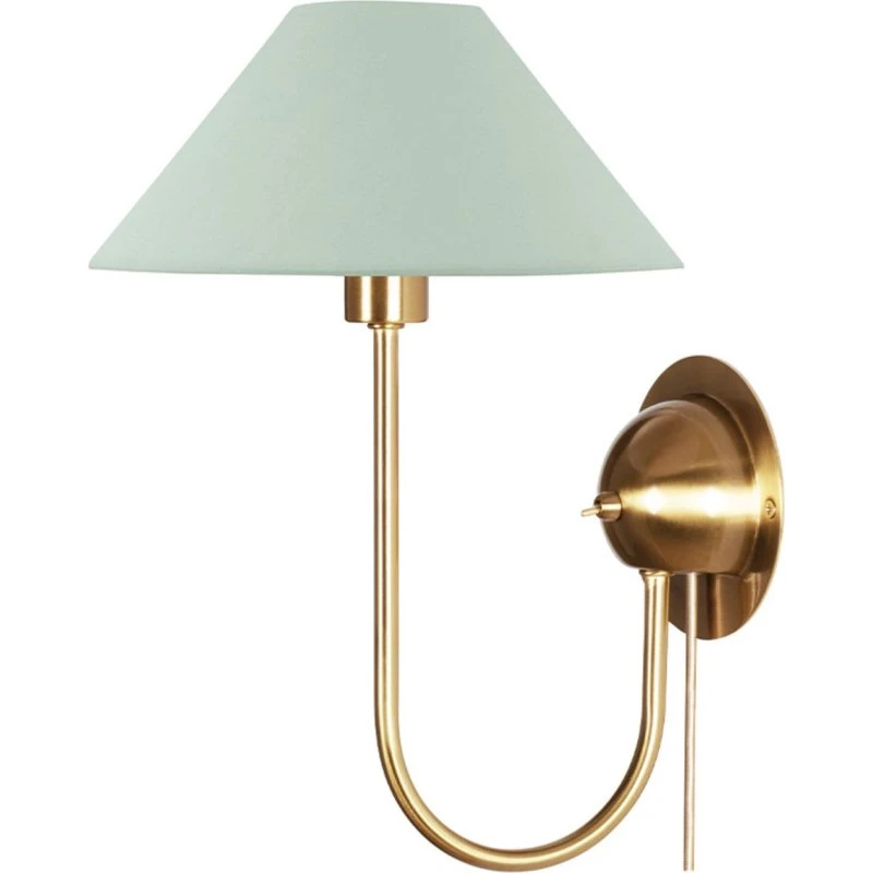 Globen Lighting Iris Wandlamp - Groen & Geborsteld Messing