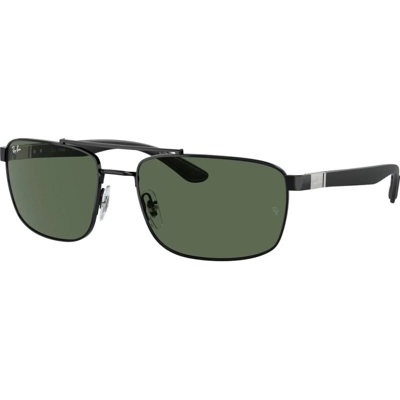 Ray-Ban RB3737 002/71 Zonnebril Zwart/Groen 60