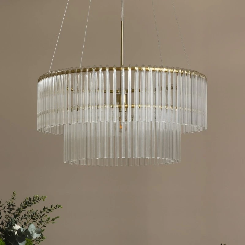 Globen Lighting hanglamp HOOK 60 - Glas & Geborsteld Messing