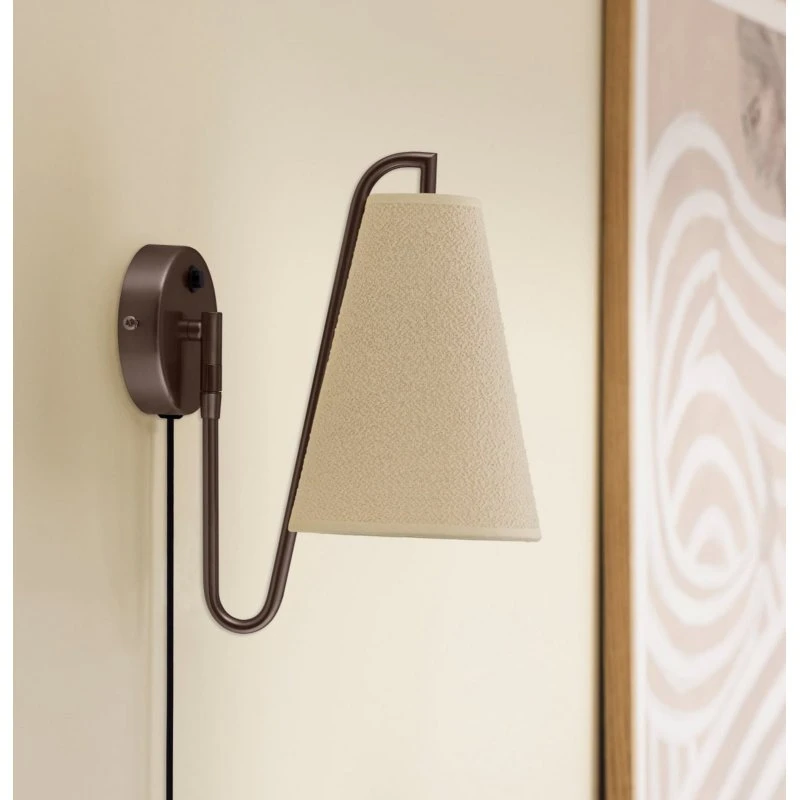Globen Lighting wandlamp Lou, brons/wit, Ø 14 cm