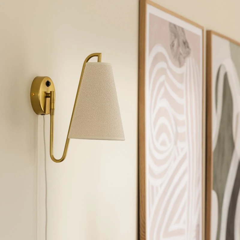 Globen Lighting wandlamp Lou Bouclé - Wit/Messing