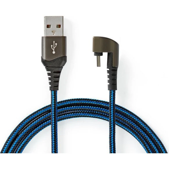 CablePro USB 2.0 USB-A naar USB-C 1m Blauw/Zwart