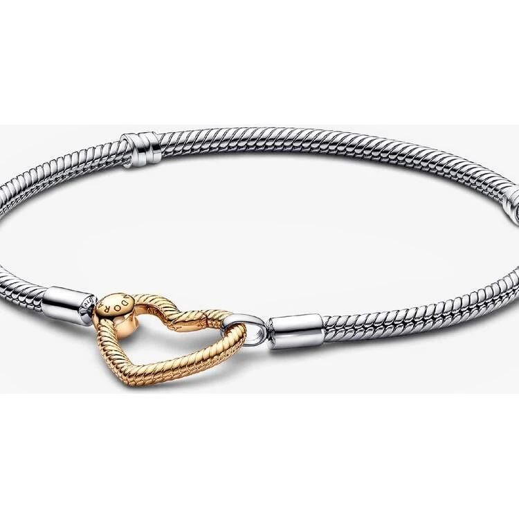 Pandora Moments Snake Chain Armband met Hartsluiting