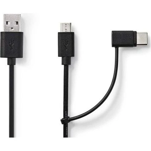 Nedis 2-in-1 Sync en Charge-Kabel 1 m Zwart