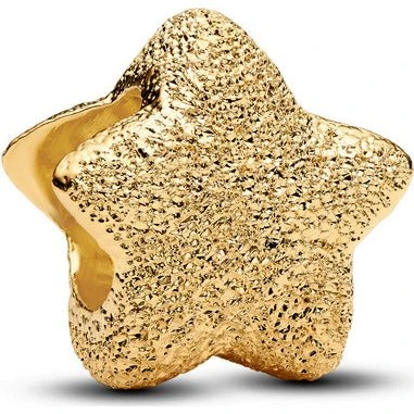 Pandora Textured Star 14k Vergulde Mini Bedel 764050C00