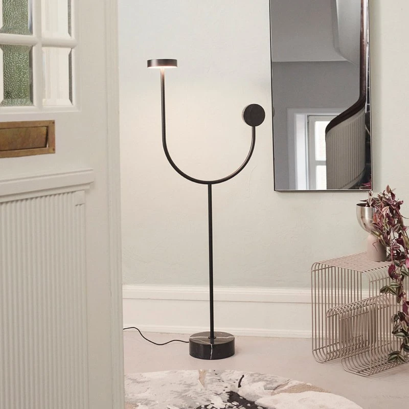 AYTM Grasil Vloerlamp Zwart - Marmeren Voet - 127 cm