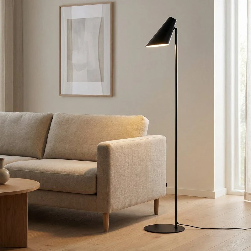 Dyberg Larsen Cale Vloerlamp - Mat Zwart - Scandinavisch Design