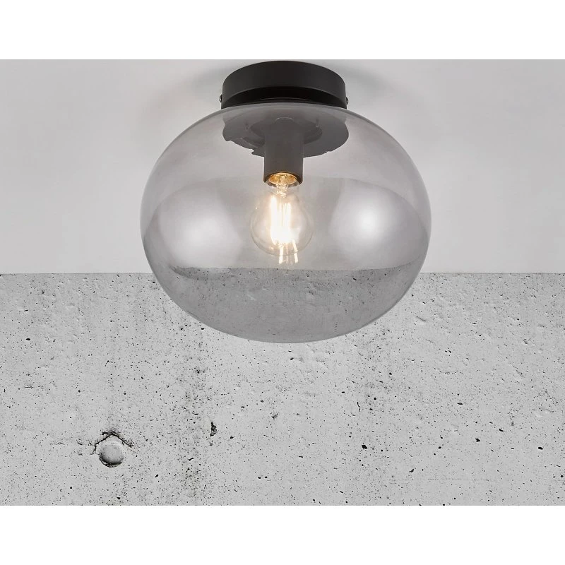 Nordlux Alton Plafondlamp - Glas Smoke - Zwart