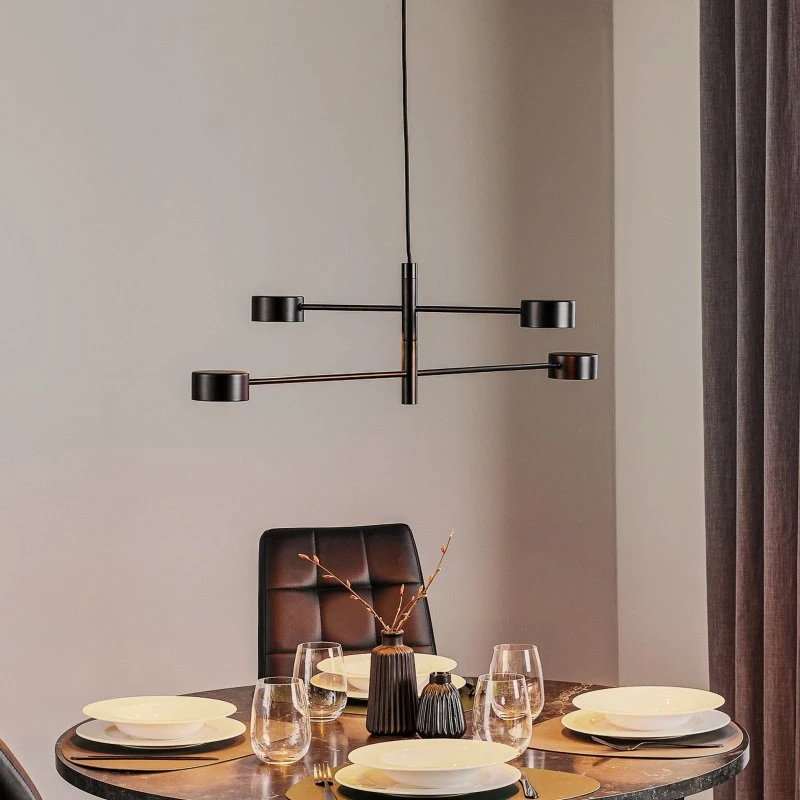 Nordlux Clyde Design Hanglamp - 4-lichts - Zwart
