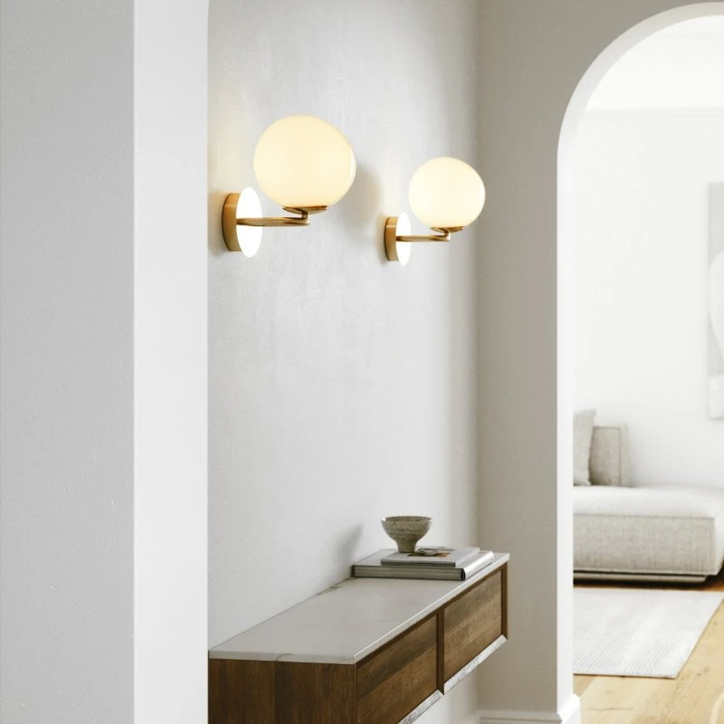 DFTP by Nordlux Wandlamp Shapes - Messing & Opalen Glas