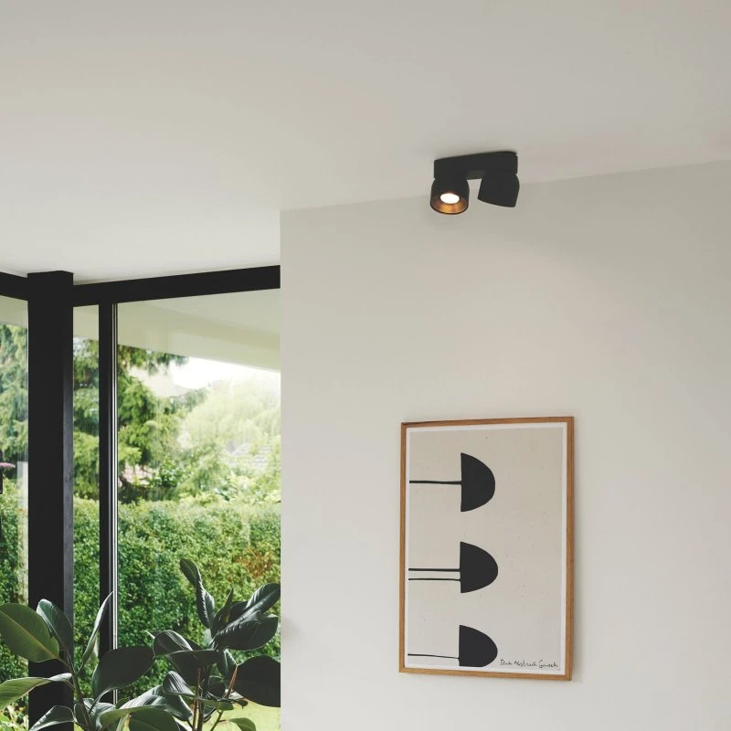 Nordlux Pitcher Downlight - Zwart/Messing - 2x GU10