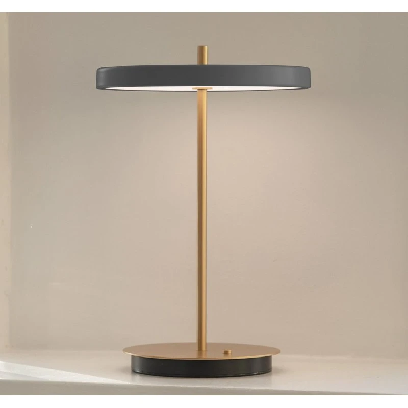UMAGE Asteria Move LED-tafellamp - Antraciet/Messing - 31 cm