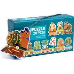 Djeco Puzzel Ik Tel DJ08194 – 20 stukjes houten treinpuzzel