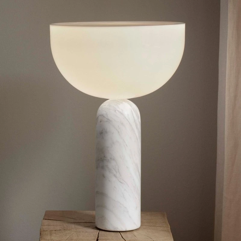 New Works Kizu Large Tafellamp - Wit Marmer