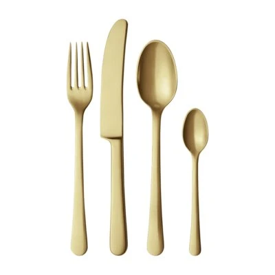 Georg Jensen Copenhagen Bestekset Matte Gold (Set van 4)