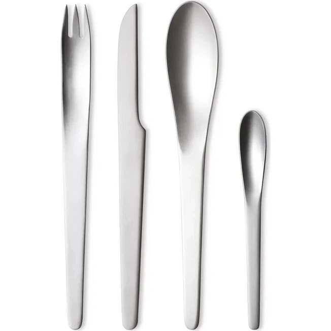 Georg Jensen Arne Jacobsen Bestekset Mat RVS 4 Delig