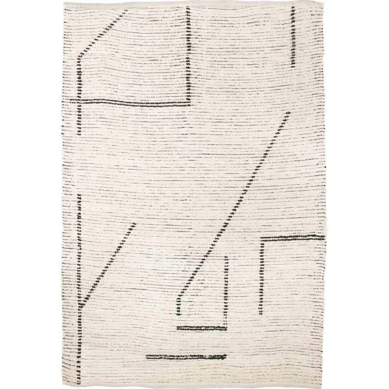 HKliving Handgeweven Vloerkleed 200x300 cm Cream/Charcoal