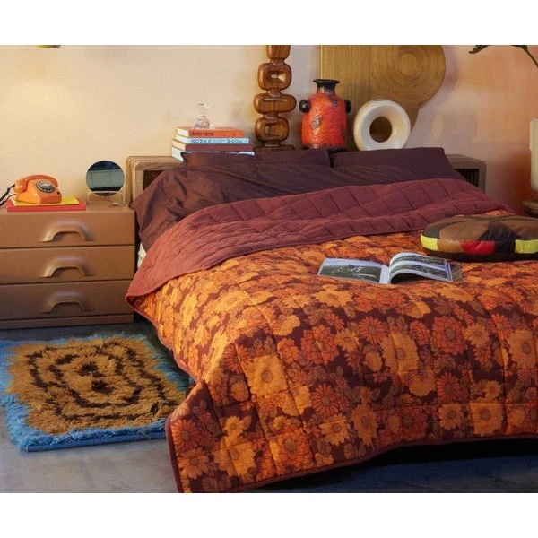 HKliving Funk Woolen Vloerkleed 60x115 cm, Blauw/Geel