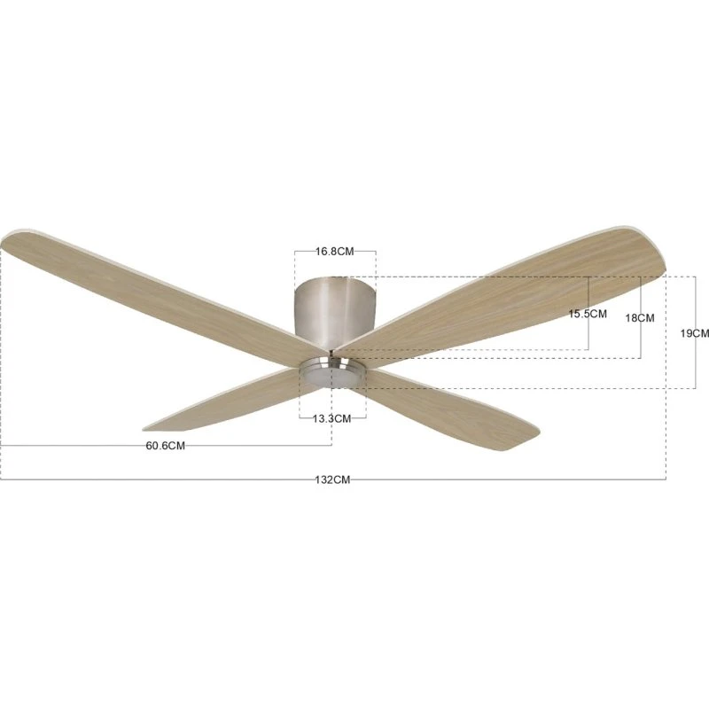 Beacon Airfusion Fraser Plafondventilator Ø 132cm - Chroom & Hout