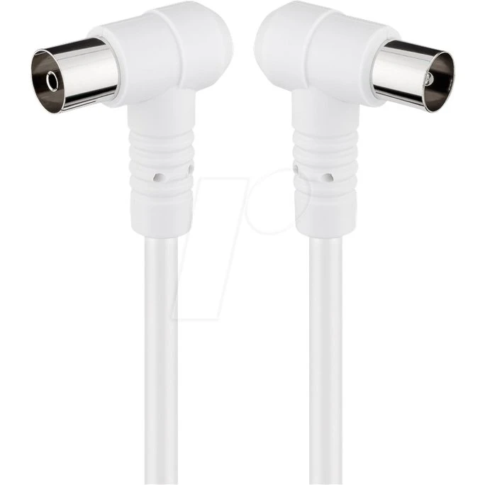 Goobay 67356 Coaxkabel 5 m IEC Wit 90°