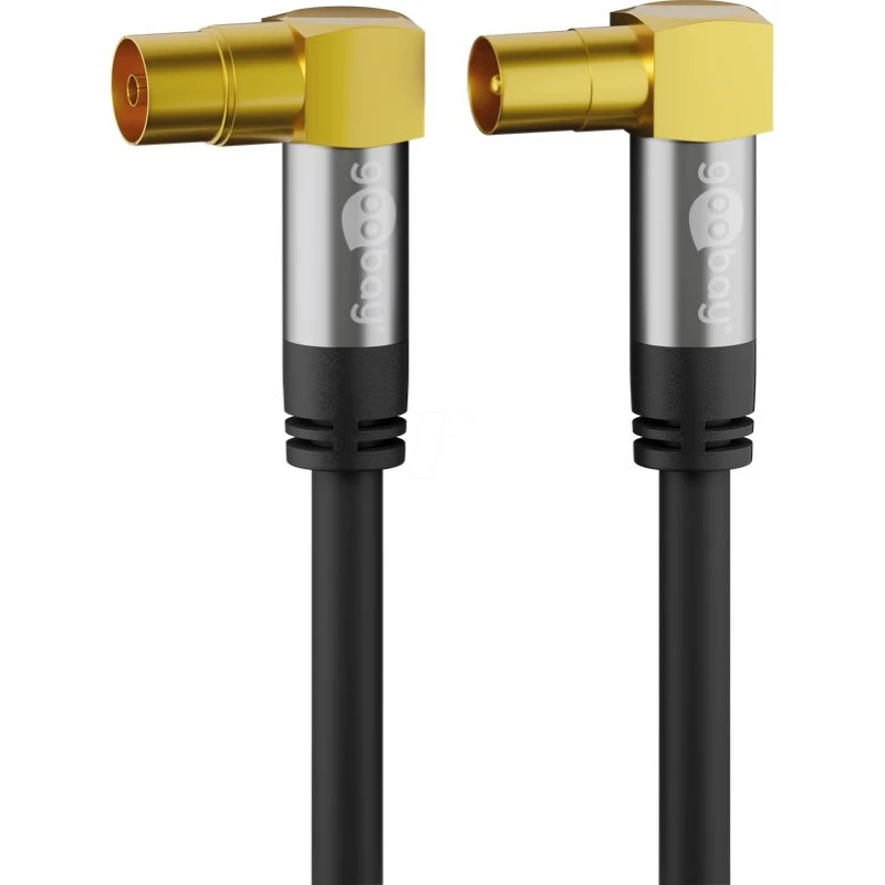 Goobay Coaxkabel 5 m 4x Afgeschermd Zwart IEC M/V