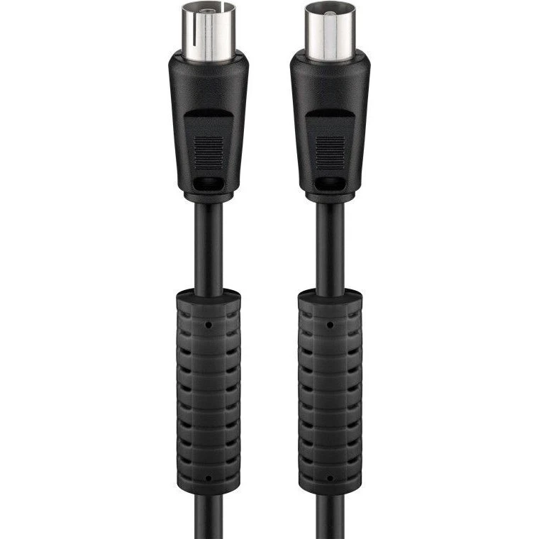 Goobay 50728 Coaxkabel 1,5 m zwart met ferrietkern