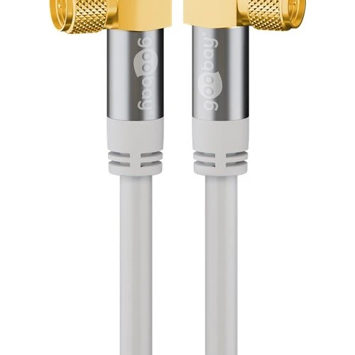 Goobay 70483 Coaxkabel 2 m Wit F-stekker haaks
