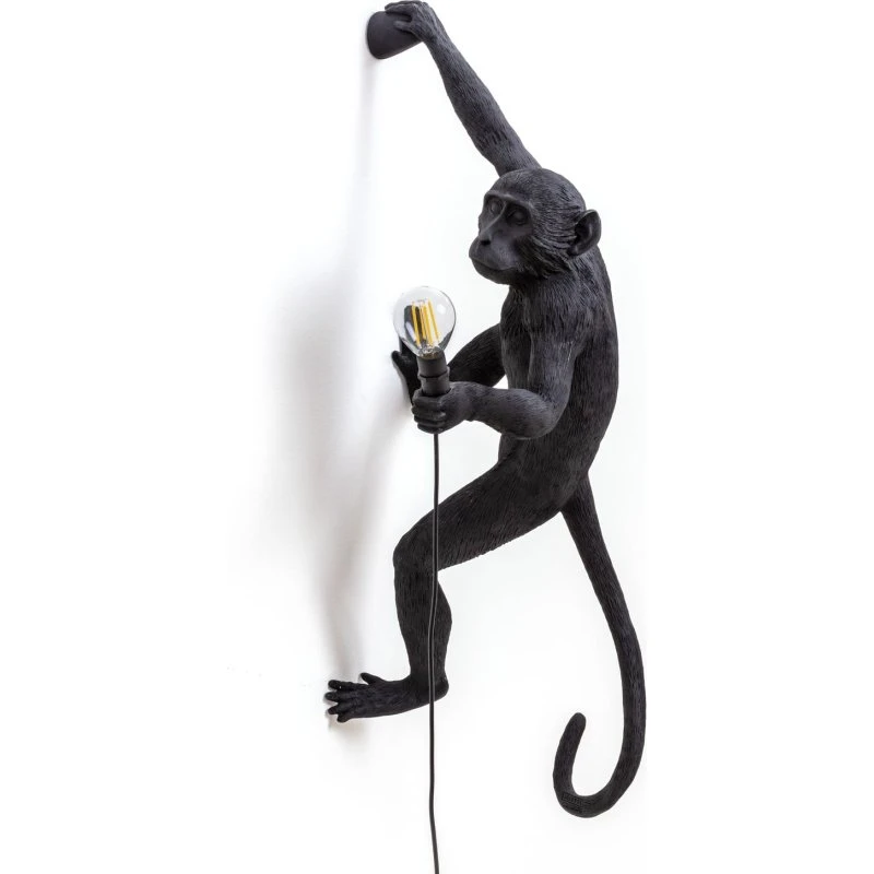 Seletti Monkey Lamp Wandlamp Rechts - Zwart