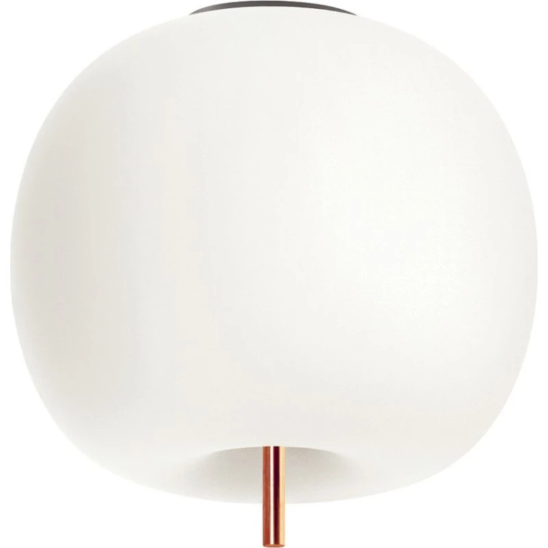 Kundalini Kushi Plafondlamp Koper/Wit - 16 cm - Glas