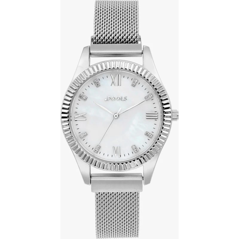 Dameshorloge Edelstaal Milanese Band Parelmooi