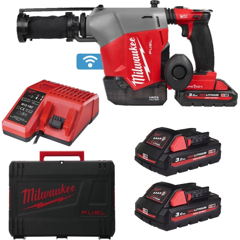 Milwaukee M18 FHAFOH16-302X FUEL™ 18V SDS-Plus Boorhamer met Stofafzuiging