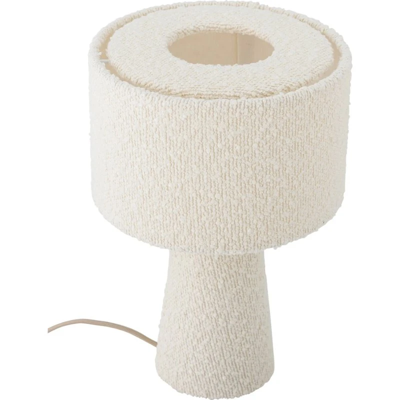 Bloomingville Emmie Tafellamp, Wit, Bouclé-look