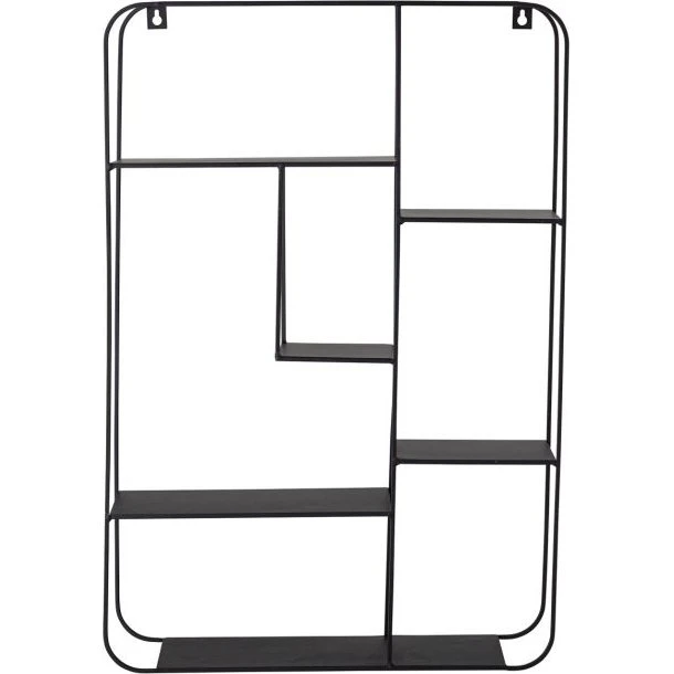 Bloomingville Ebert Wandregal Zwart Metaal 42x62 cm