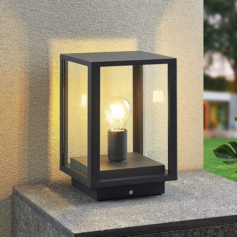 Lindby Giavanna Sokkellamp - Antraciet - 29 cm - IP44