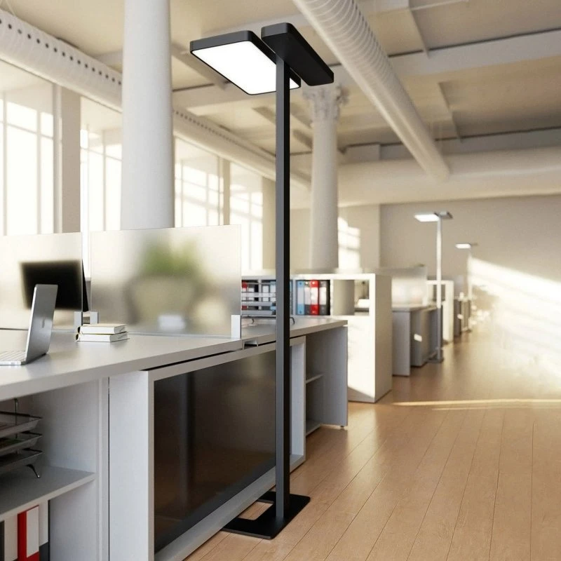 Arcchio Aila LED kantoor vloerlamp - Zwart - Daglichtsensor