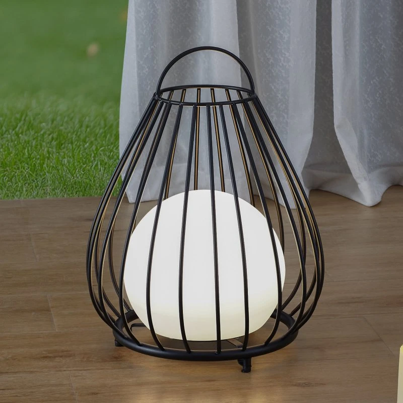 Lindby Kelda LED Zonne-energie Lamp - Zwart - 38cm - Dimbaar