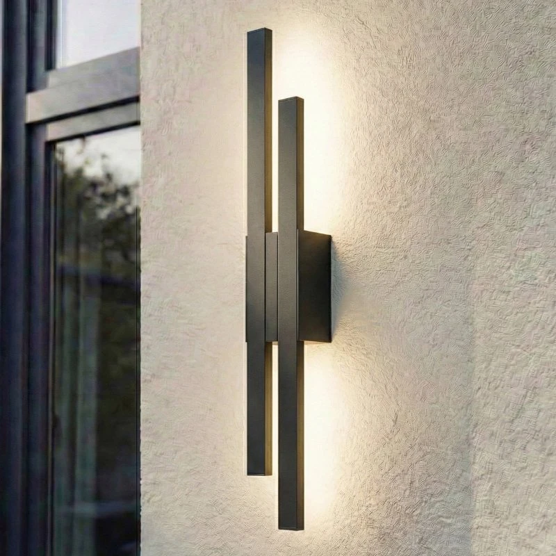 Lindby Sakari LED Buitenwandlamp - Zwart Aluminium - 59 cm