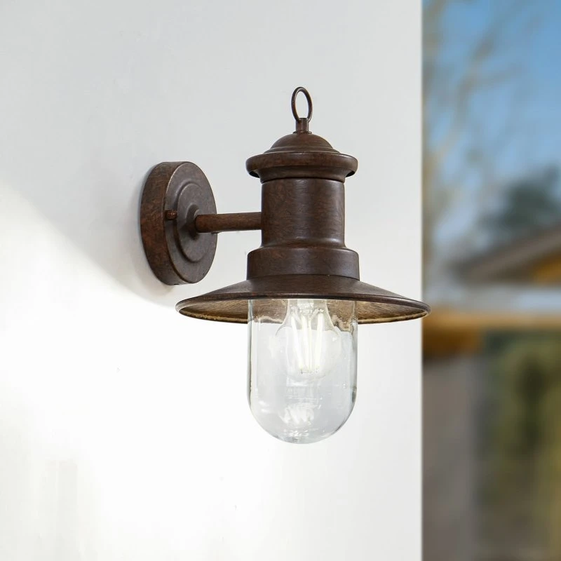 Lindby Eloretta Buitenwandlamp, Roest/Bruin, Metaal