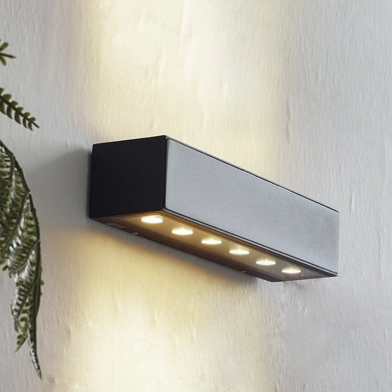 Lucande Selim LED Buitenwandlamp - Zwart - 30 cm