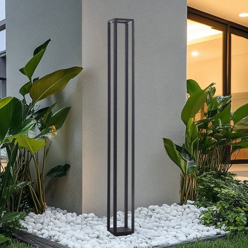 Lucande LED Buitenlamp Thorvid - 180 cm - Zwart - Aluminium