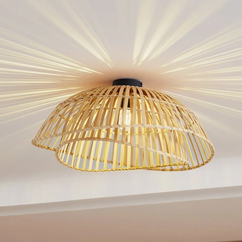Lindby Ilajus Plafondlamp - Bamboe - Ø62 cm
