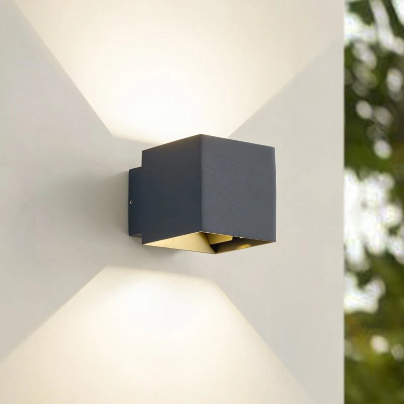Lindby Esani LED Buitenwandlamp - Antraciet - Modern