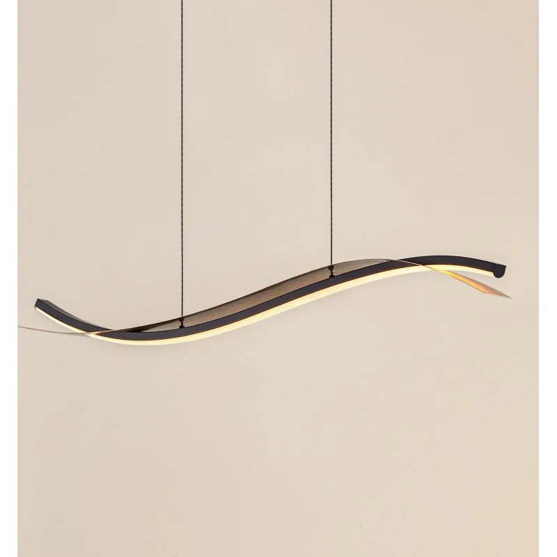Lucande Alevia LED hanglamp - Zwart/Goud - Dimbaar & CCT