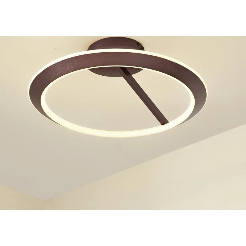 Lucande Eldra LED Plafondlamp Ø 55 cm - Koffiebruin - CCT