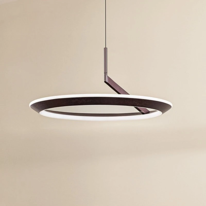 Lucande Eldra LED hanglamp, Ø 55 cm, CCT, koffiebruin