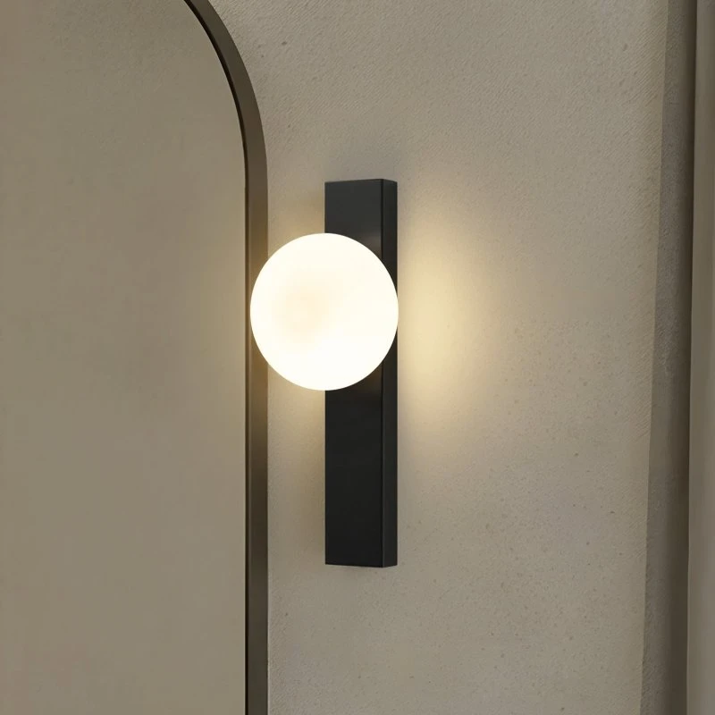 Lindby Wandlamp Tavrik Zwart/Wit - 30 cm - Glas