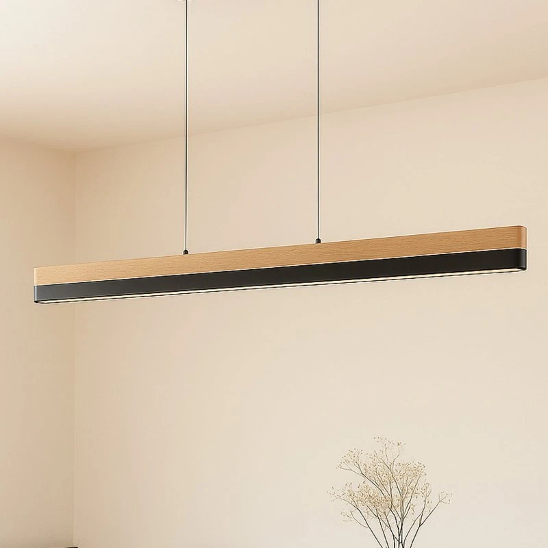 Lucande Holven LED hanglamp - Hout & IJzer - 113 cm - CCT